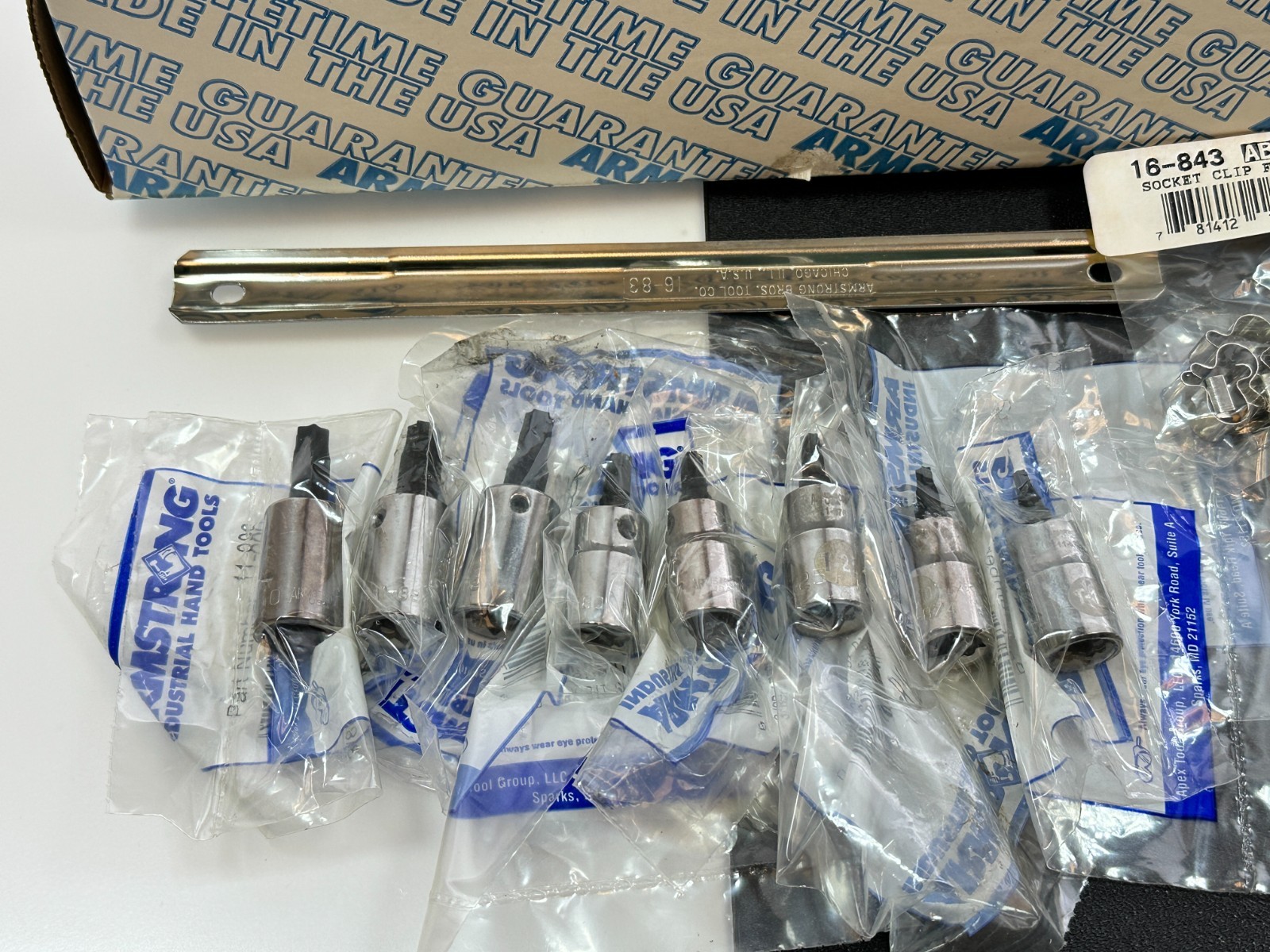 NOS Armstrong Tools USA 8pc 3/8” Drive Torx Bit T15-T50 Socket Driver Set 15-445