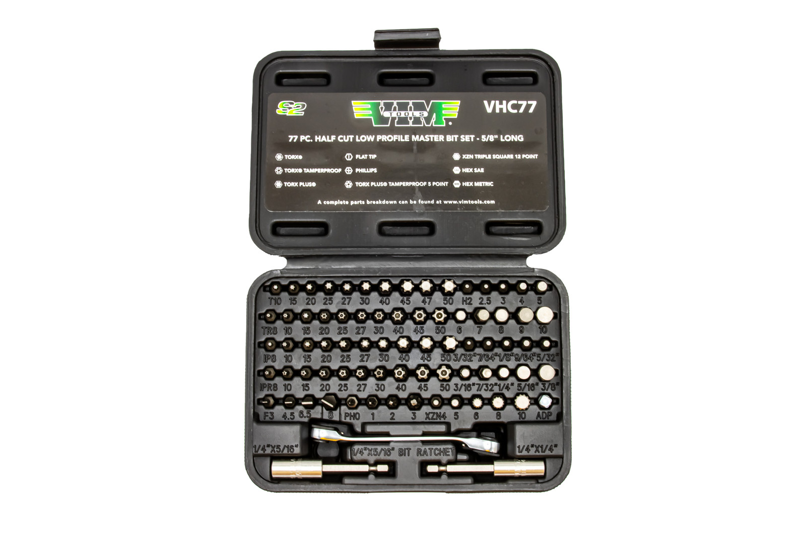 VIM TOOLS VHC77 77 Piece Half Cut Bit Set NEW