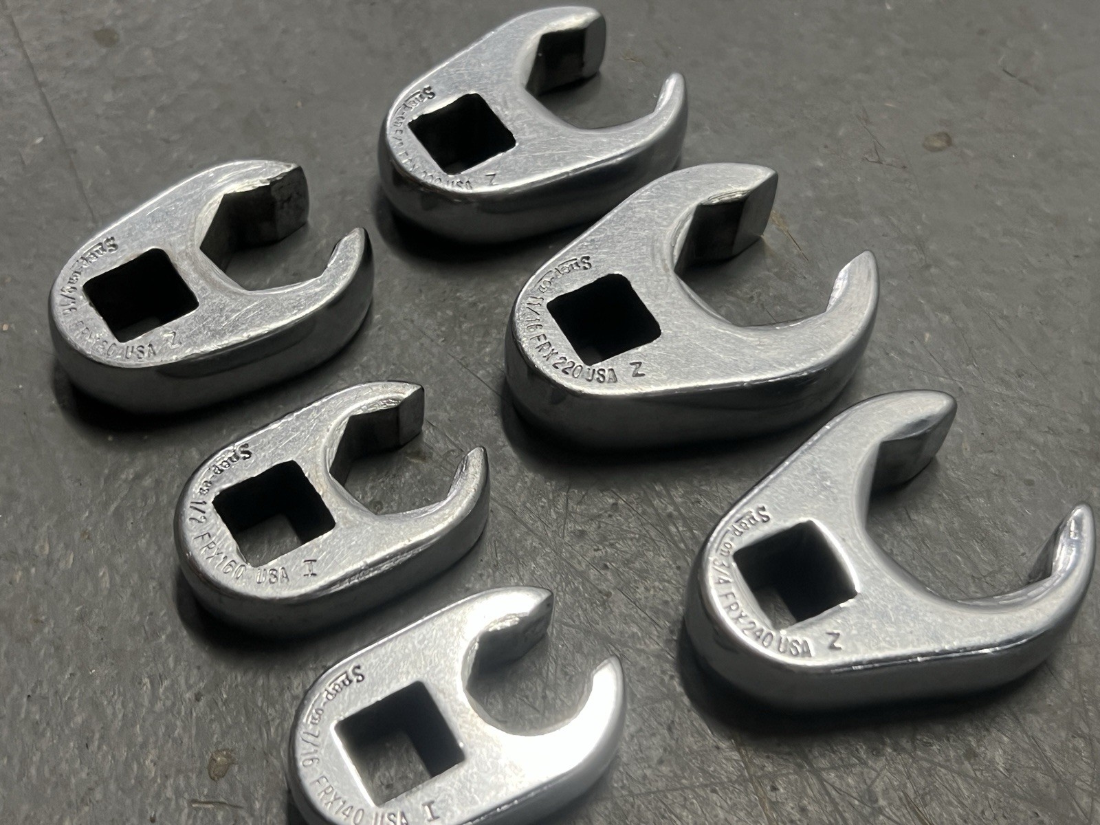6 Piece SNAP ON Tools SAE 3/8″ Drive Crowsfoot Wrench Set FRX140-FRX240