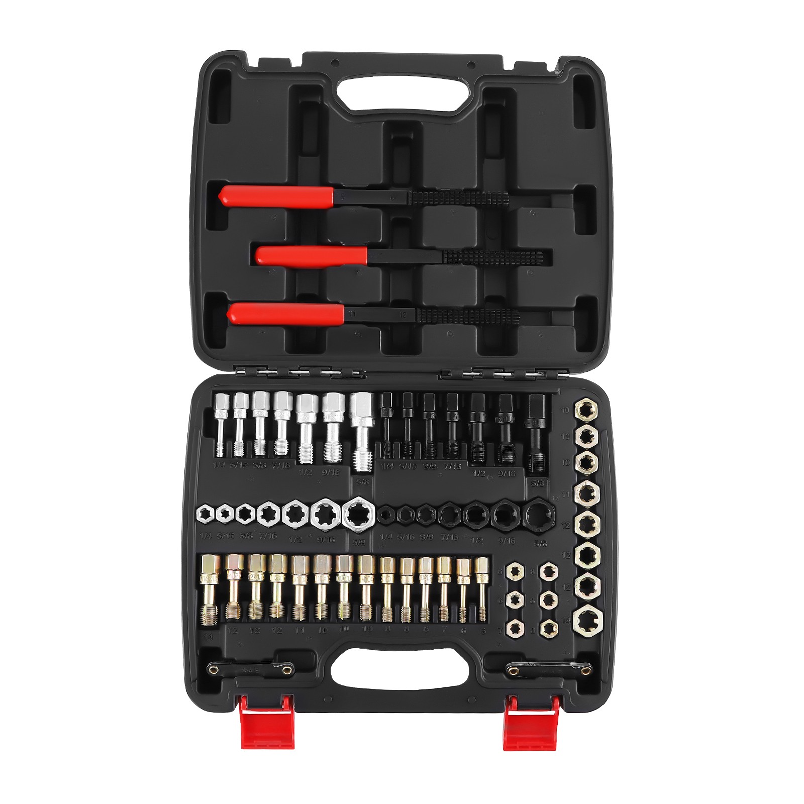 Heavy Duty Thread Repair Kit 61pc Heat-Treated Steel UNC/UNF/Metric with Files