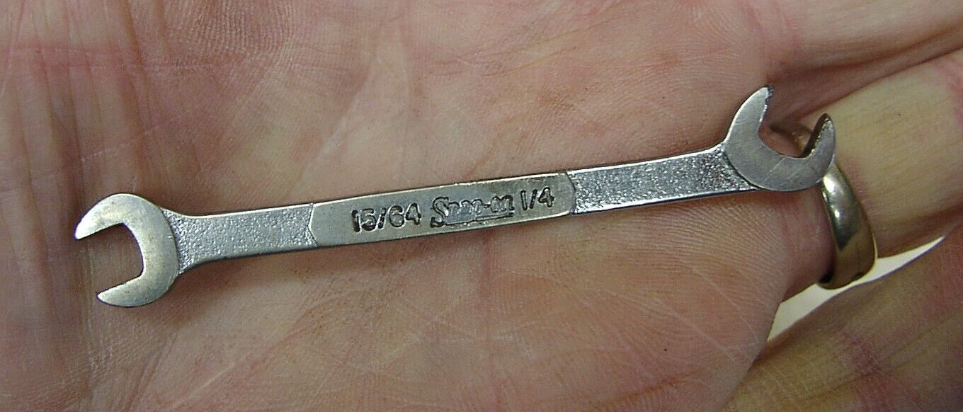 Vntg Snap-On DS 1516 USA 15/64″ X 1/4″ X 3-5/16″ Open End Wrench,1965 Date Code