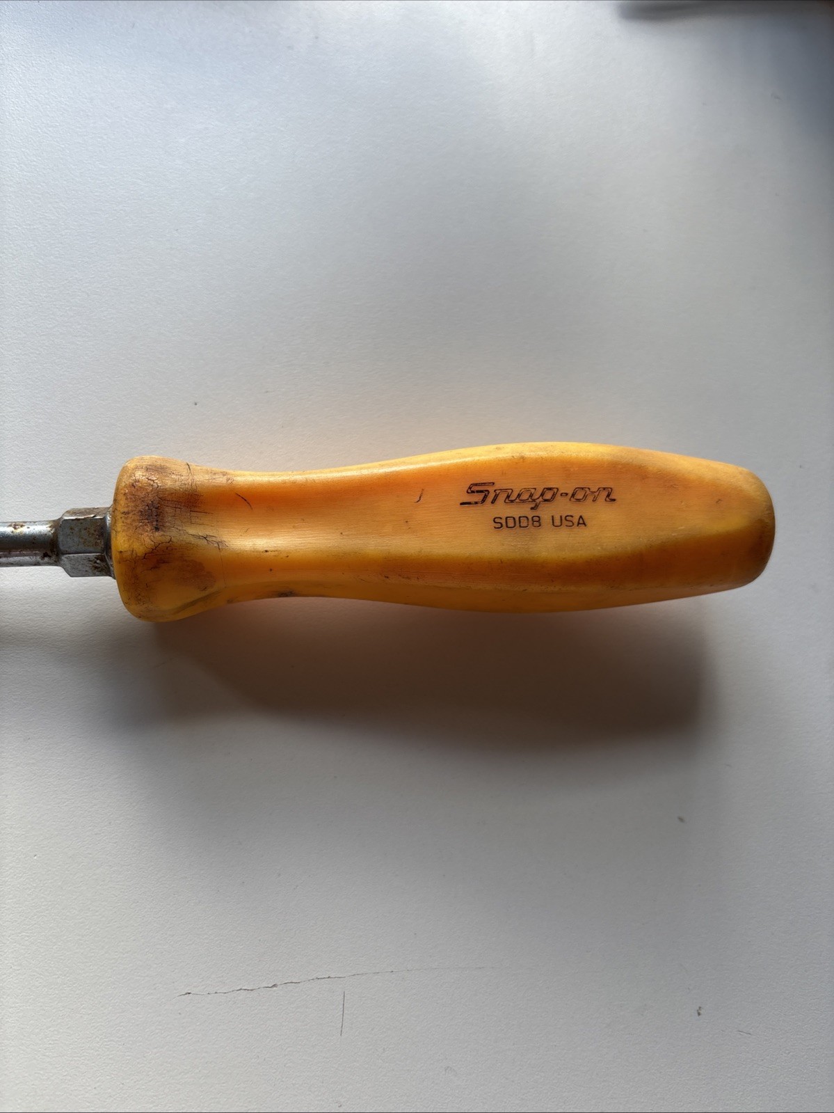 Snap-on SDD8 3/8″ Tip 8″ Long Shaft Flat Screwdriver Heavy Duty Orange Handle