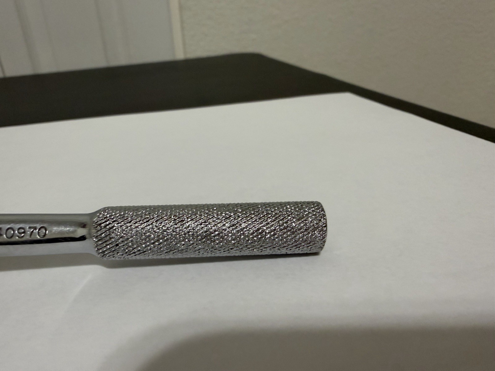 S-K Tools Chrome Ratchet 40970 USA 1/4″ Drive 4-1/2″ Knurled Handle