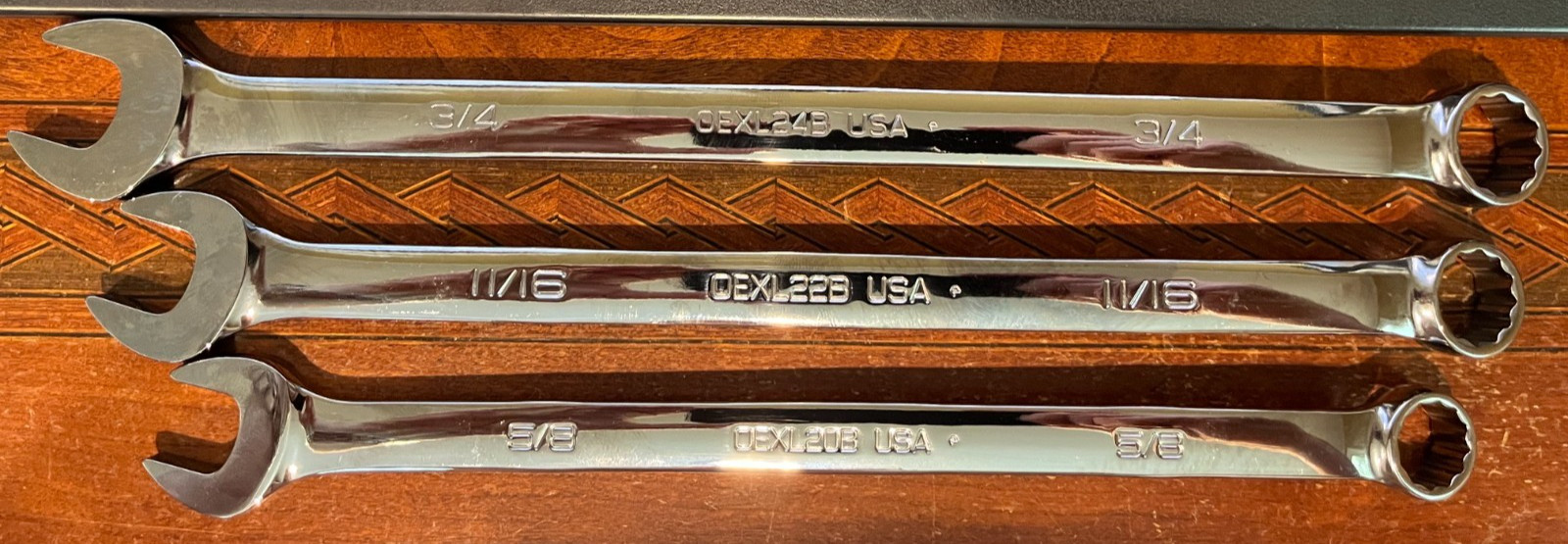 Snap-on OEXL707B Long Combination Wrench Set 7 PC Set 3/8″ – 3/4″ Like New