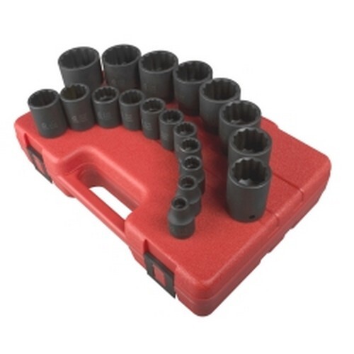 Sunex Tools 2819 19 Piece 1/2″ Drive 12 Point SAE Impact Socket Set