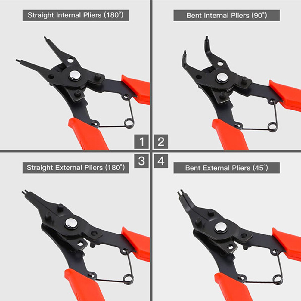4 in 1 Snap Ring Pliers Plier Set Circlip Combination Retaining Clip Portable