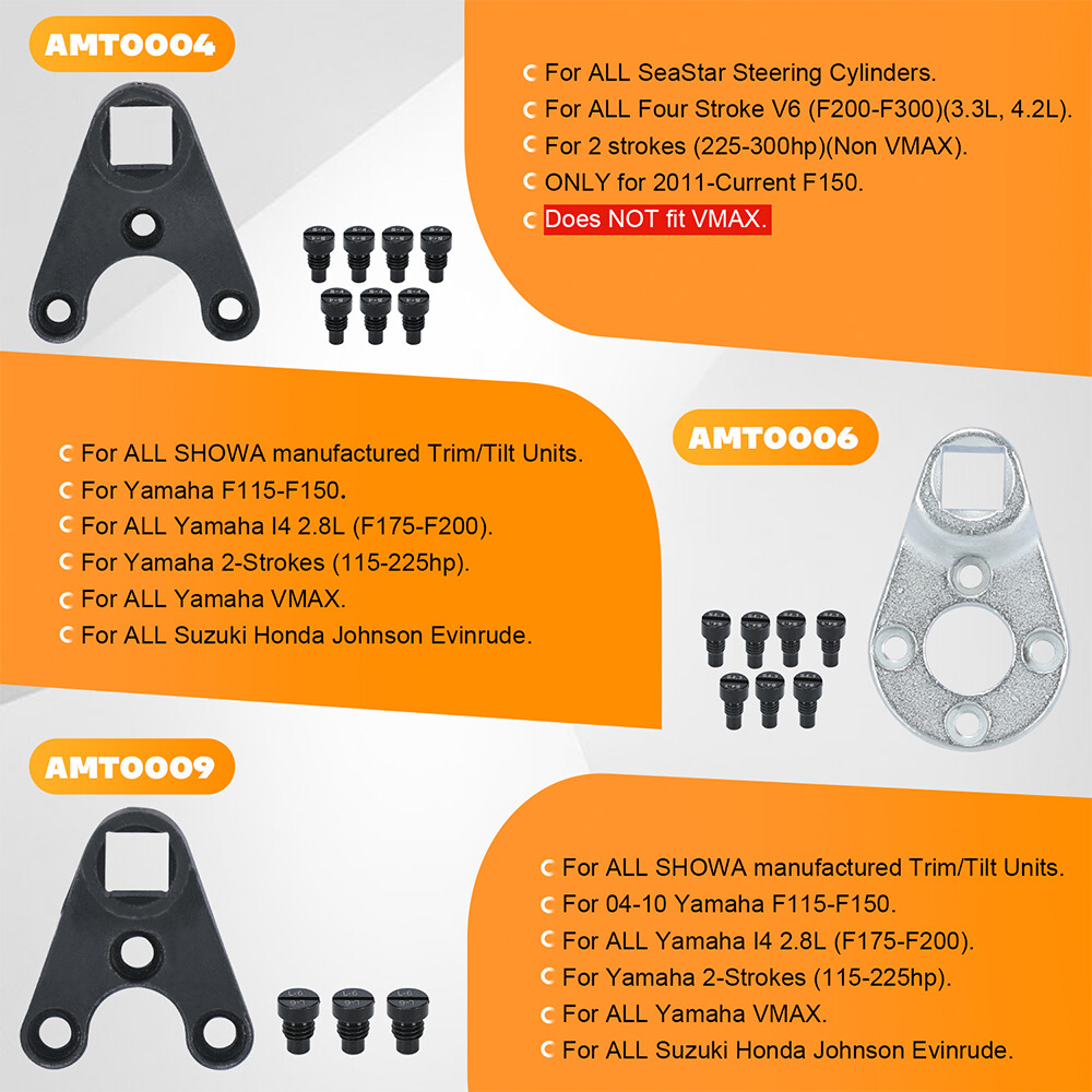 For Yamaha Suzuki Johnson Outboard Trim/Tilt Pin Wrench Set MT0004 MT0006 MT0009