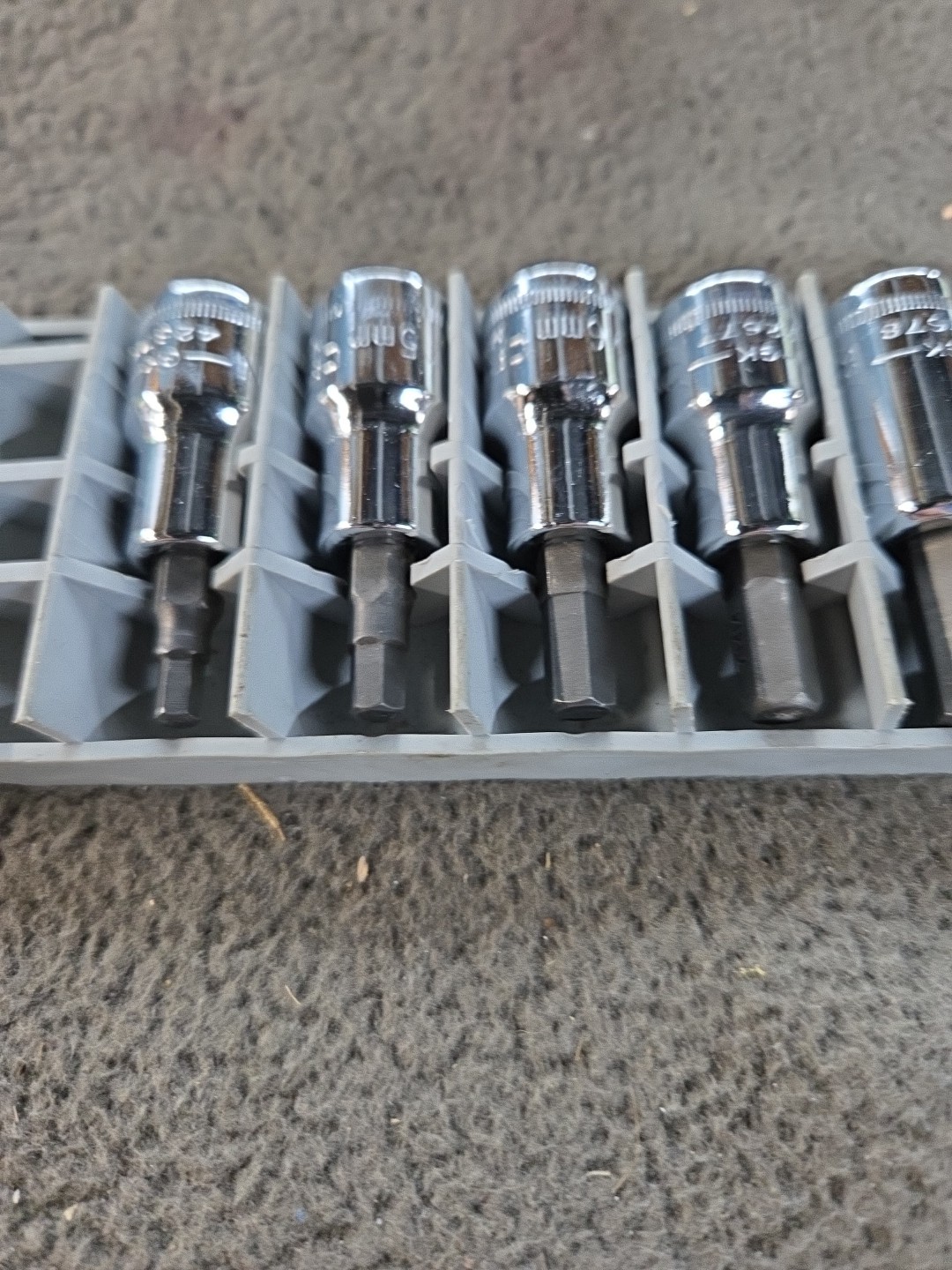 NOS SEARS Craftsman Hex Bit 6pc Socket Accessory Set 3/8″ Dr METRIC GK 34448 USA