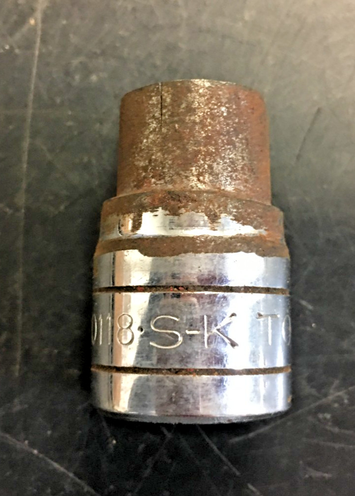 S-K TOOLS 40118 KNURLED SOCKET 9/16”, 1/2″ DRIVE, 6 POINT, USA