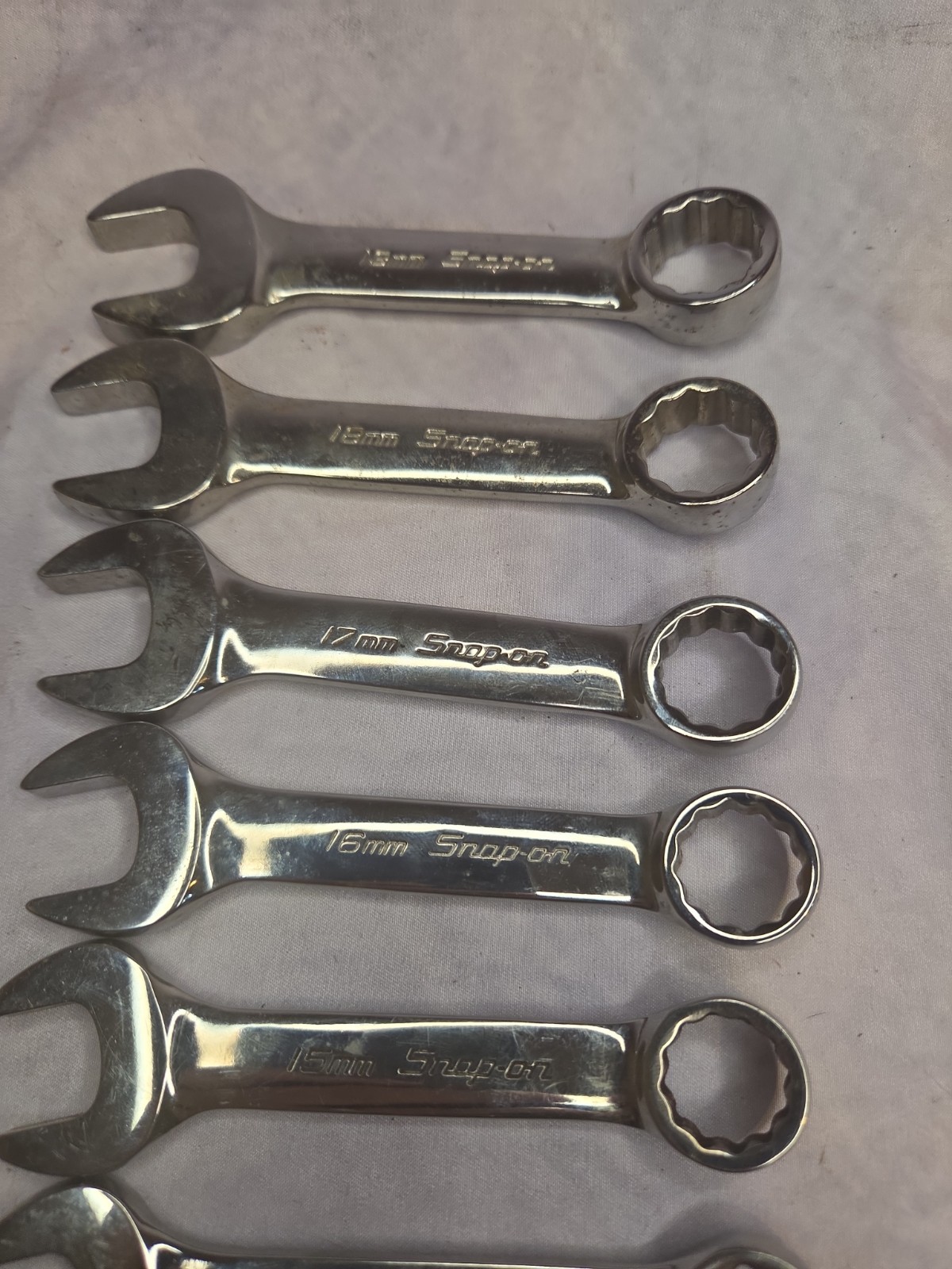 SNAP ON TOOLS metric STUBBY Wrenches 19-10 mm . Mechanic car tools