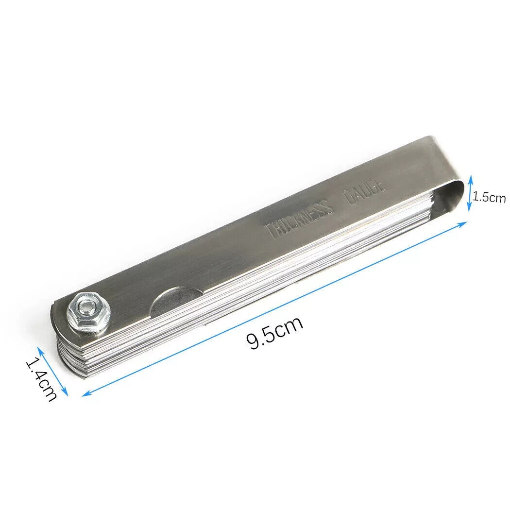 32 Blade Feeler Filler Gauge Spark Plug Gap Metric Imperial Measuring Brass Tool