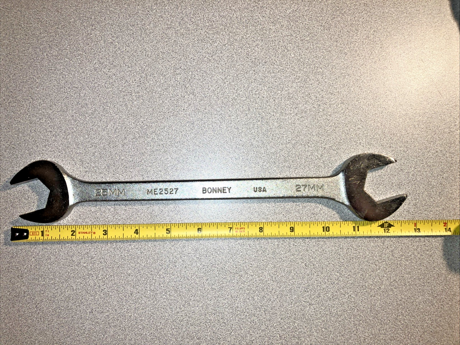 Bonney Tools ME2527 25mm x 27mm Open End Wrench Made In USA Vintage