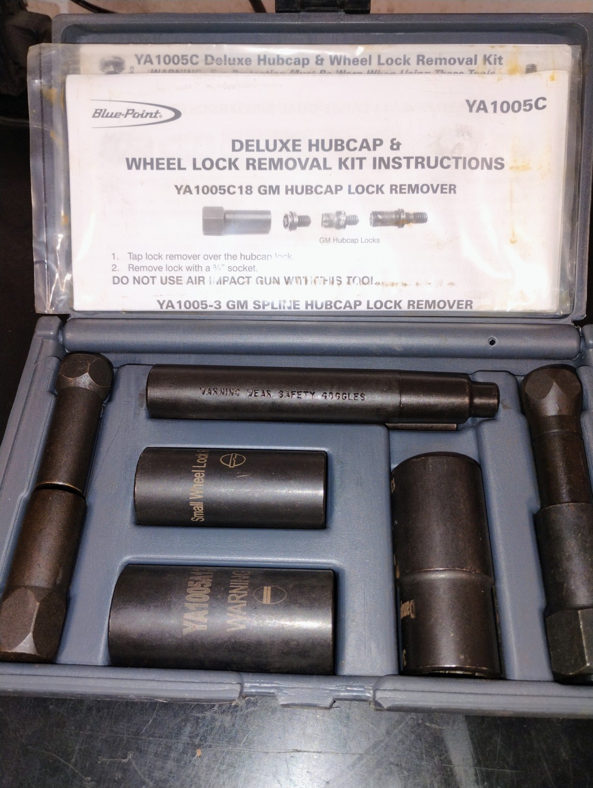 Blue-Point Tools USA YA1005C Deluxe Hubcap & Wheel Lock Removal Kit Set