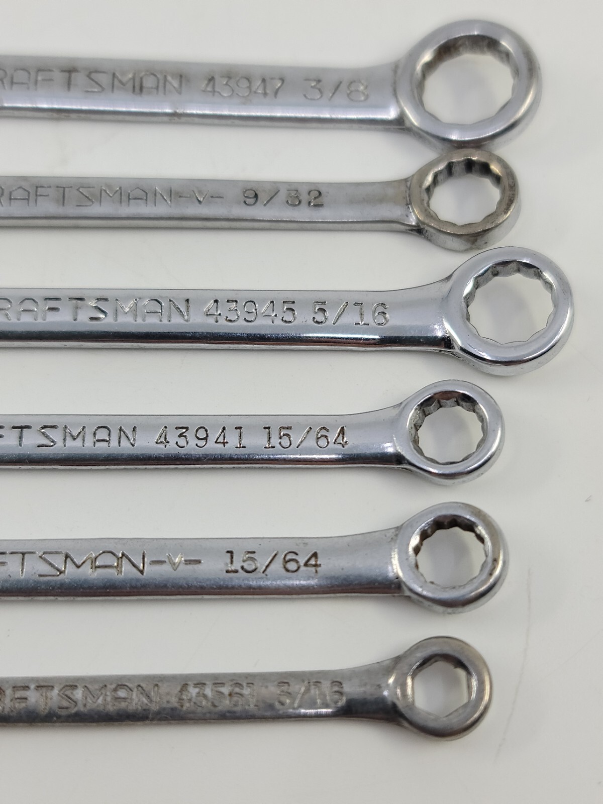 Craftsman Small Open End Box Wrench Partial Set Lot X6 SAE 12pt & 1 6pt