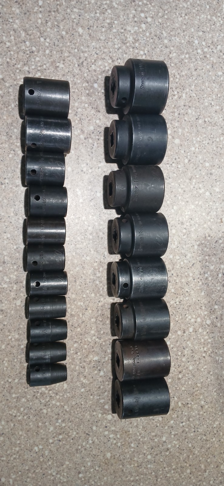 Snap On 320IM 1/2″ Dr Shallow Impact Socket Set SAE 6pt 3/8″ – 1 1/2″ 19pcs