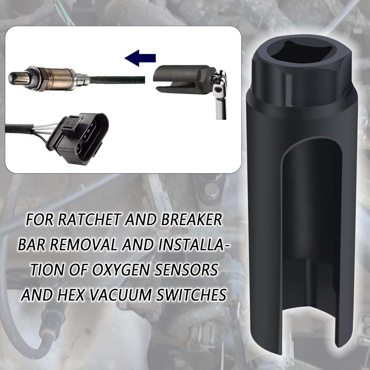 7/8″ Oxygen Sensor Socket O2 Removal Tool for Automotive Installation & Repair