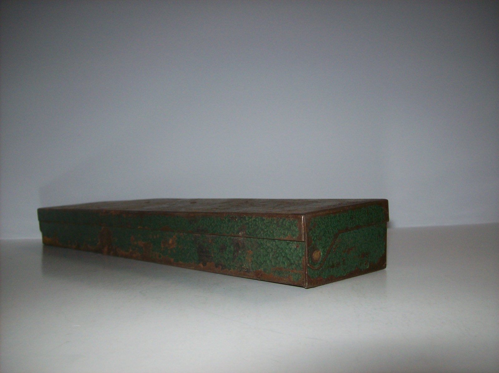 EMPTY Vintage S-K Tools Green Metal Socket Set Case Box, 15″L x 3″ W x 1.5″ T