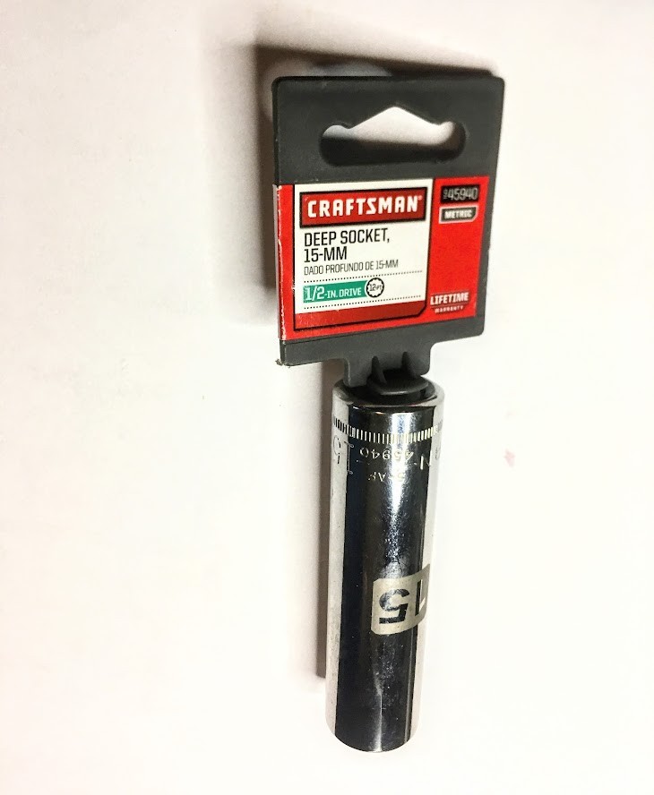 Craftsman 15 mm x 1/2″ Dr Deep Socket – 12 Pt – S-AE 45940 Free USA Shipping