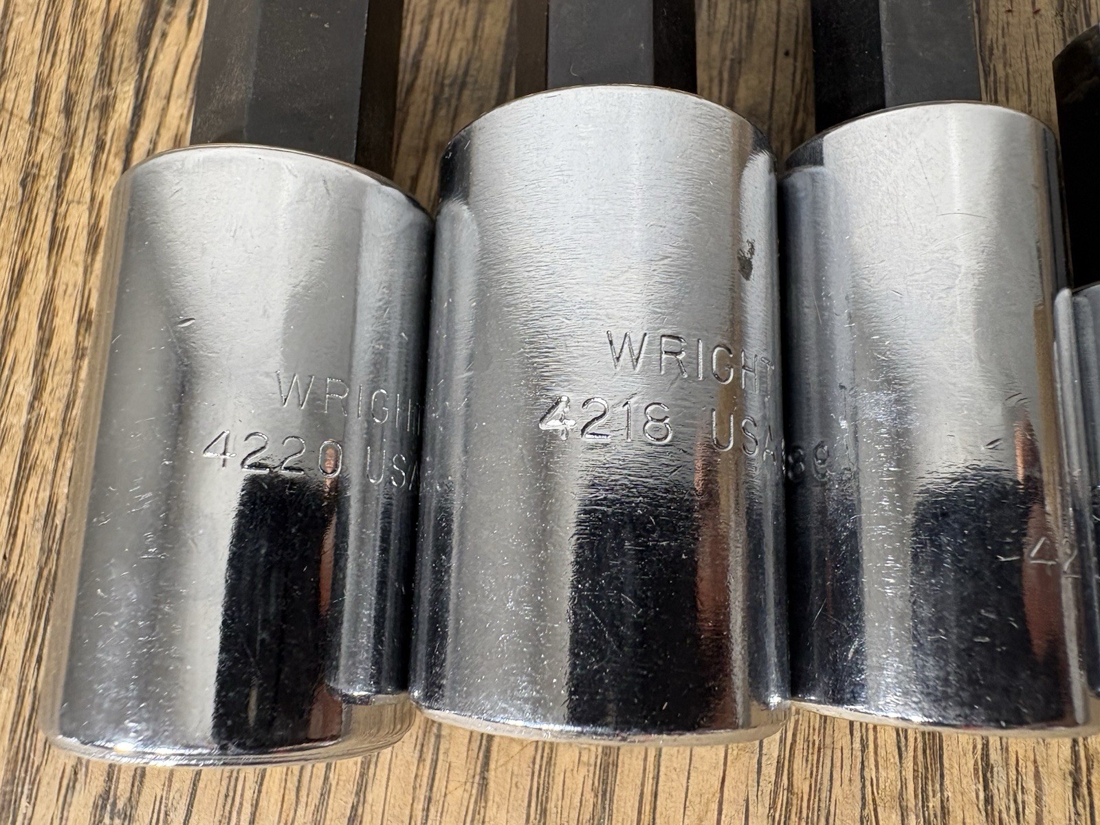 Vintage Tools Wright Tool 1/2” Drive 9 Piece SAE Hex Bit Socket Set Mechanic USA