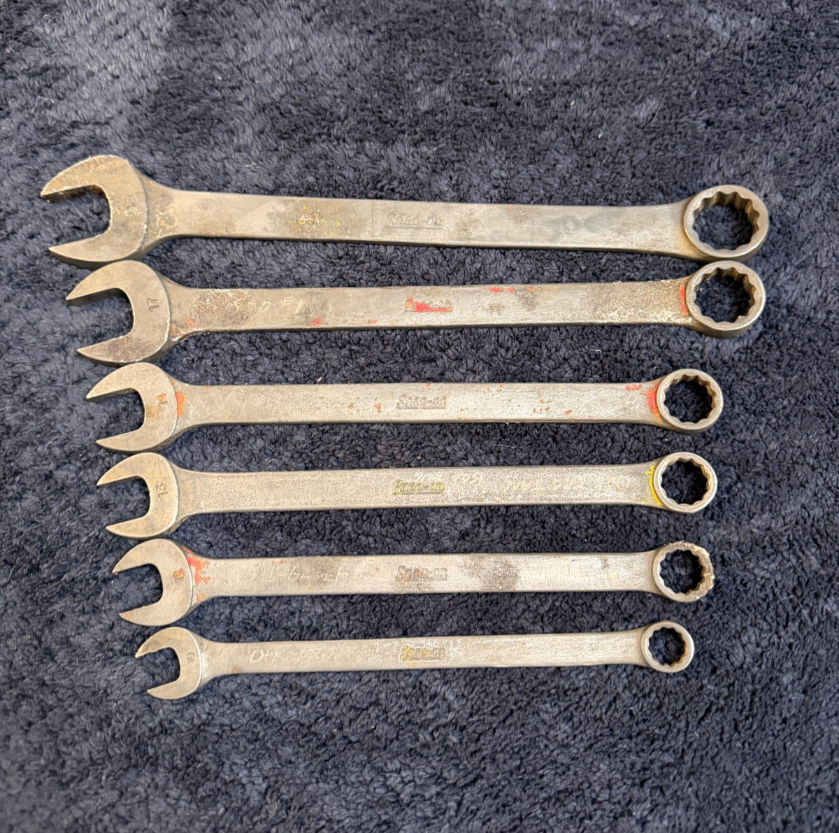 Snap-on 6 Piece Combination Wrench Set, GOEX See description for sizes. USED