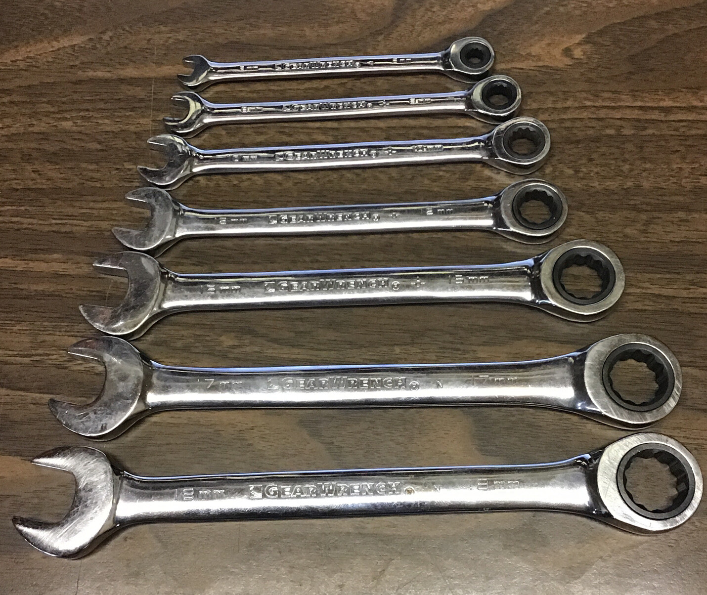 LOT – GearWrench Combination Wrench/Ratchet Millimeter Set (Check Description)