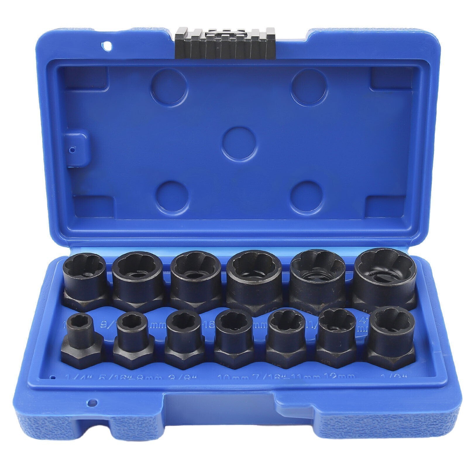 13PC Bolt Extractor Damaged Lug Nut Remover Twist Socket Extractor Tool 8-19MM .