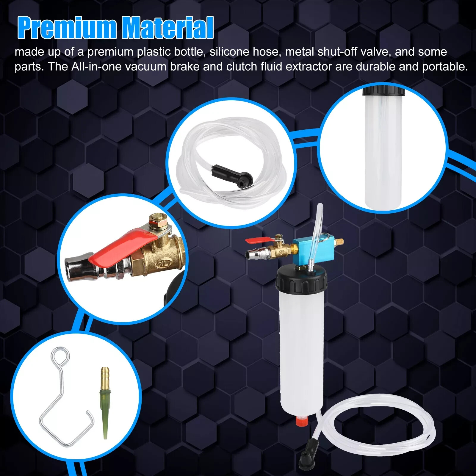Car Vehicle Vacuum Brake Bleeder Tank Fluid Oil Change Pump Equipment Tool Kit