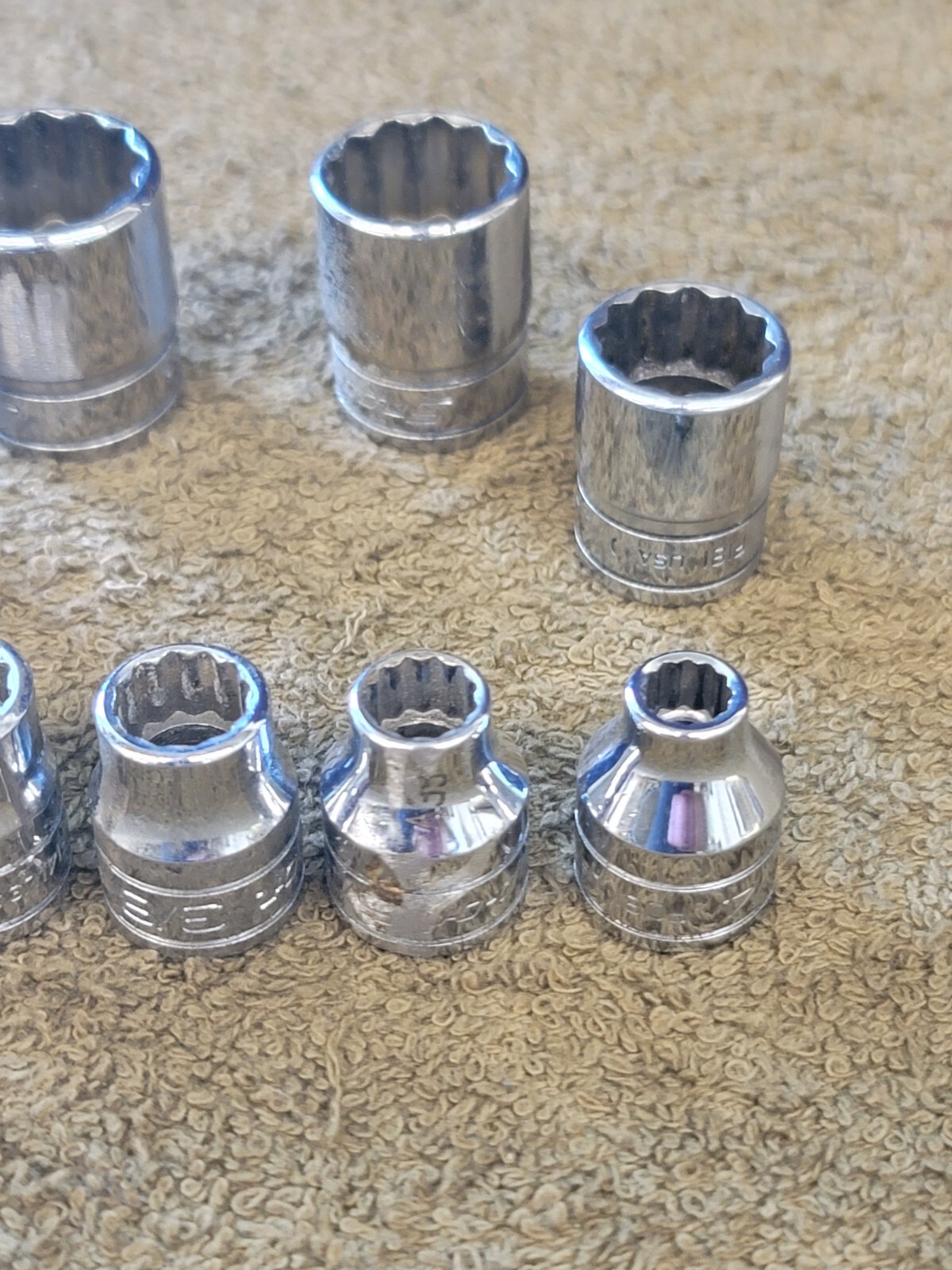 9 Snap-on F241 201 081 Sae Socket Set 3/8″ Drive 3/4 11/16 5/8 9/16 1/2 5/16 1/4