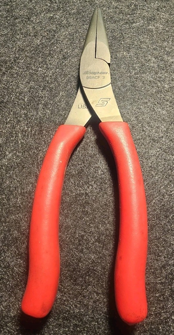 Snap on 96ACF 8″ Talon Grip Red Needle Nose Pliers