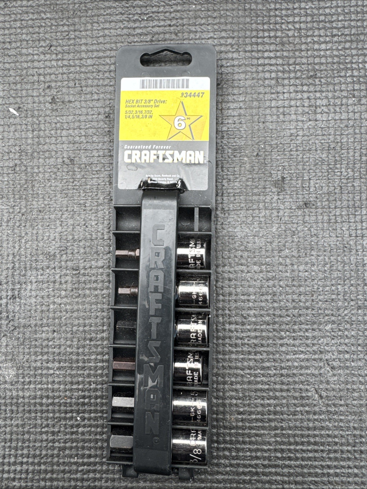 Sears Craftsman USA 6pc Socket Set 3/8 Drive SAE 34447 Hex Bit Tools NOS GK