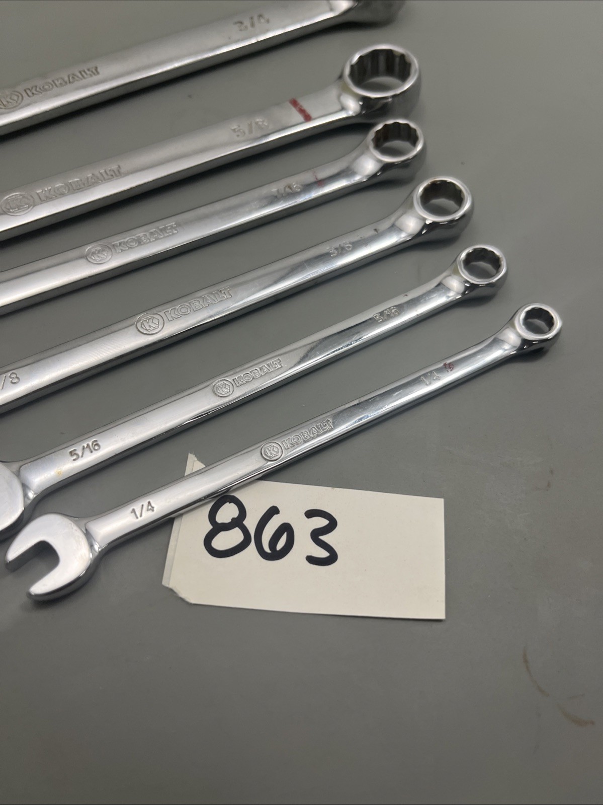 Vintage Kobalt Combo Wrench Set Of 6 SAE 1/4,5/16,3/8,7/16,5/8,3/4”