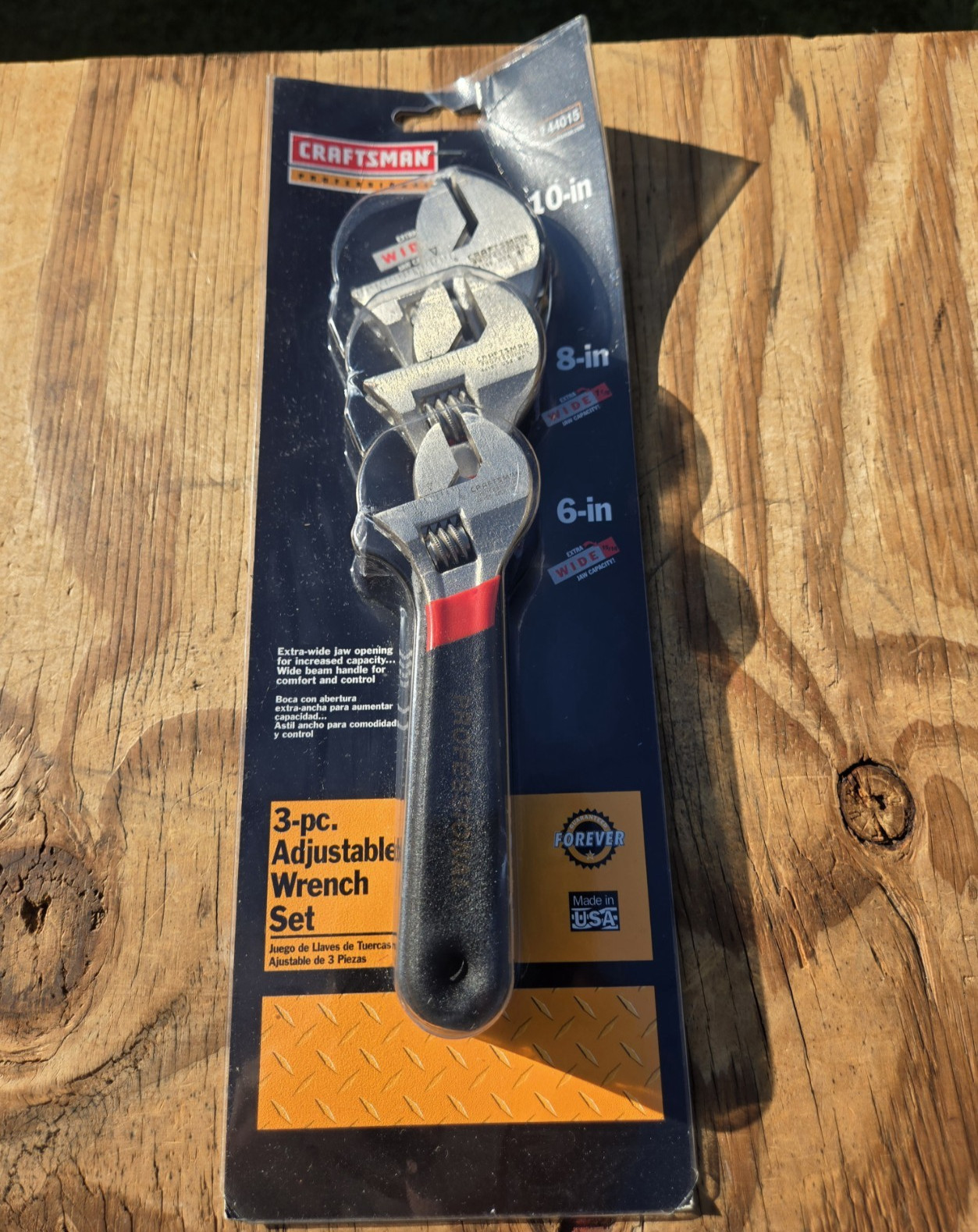 RARE Vntg NOS 3pc SEARS Craftsman Professional Adjustable 6-8-10″ Wrench Set USA