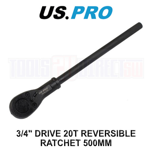 US PRO Tools 3/4″ Drive 20T Reversible 500mm Ratchet For Sockets 4210