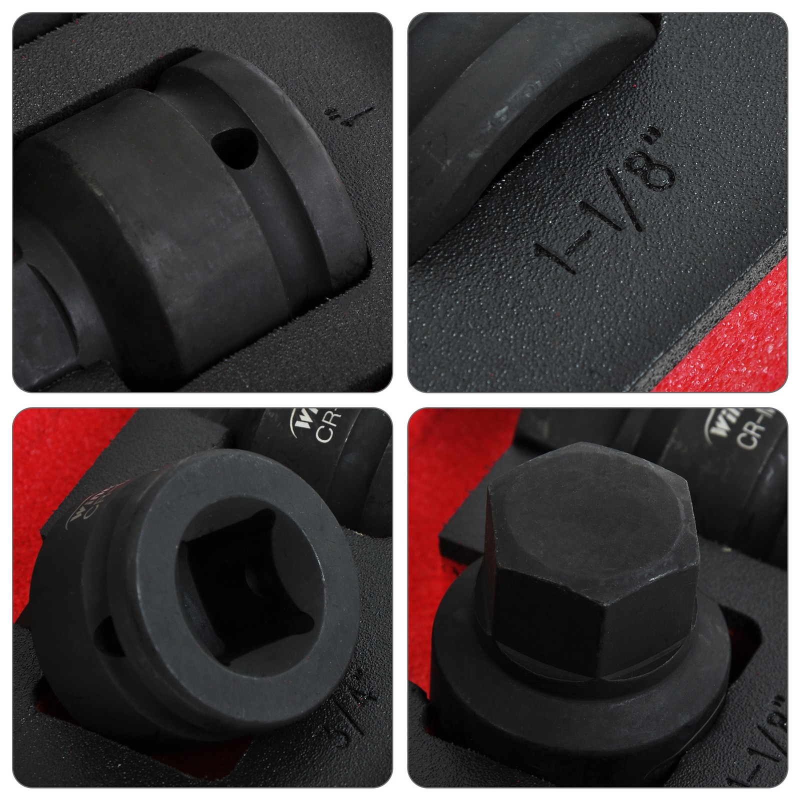 3/4″ Drive Impact Hex Driver Set, 5pc SAE 3/4″ 7/8″ 1″ 1-1/8″ 1-1/4″ Cr-Mo Steel