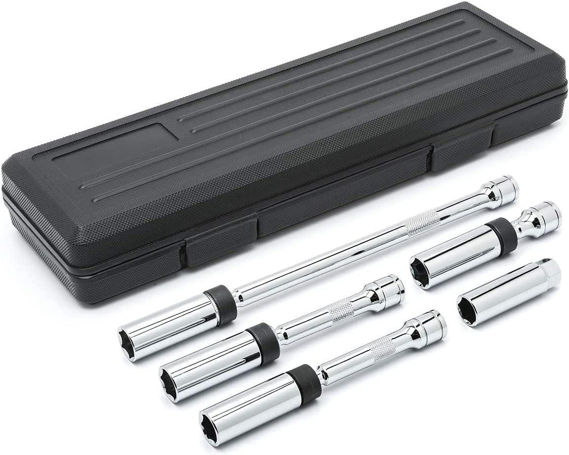 Durable 5-Piece 3/8″ Drive Swivel Spark Plug Socket Set with Magnetic Design