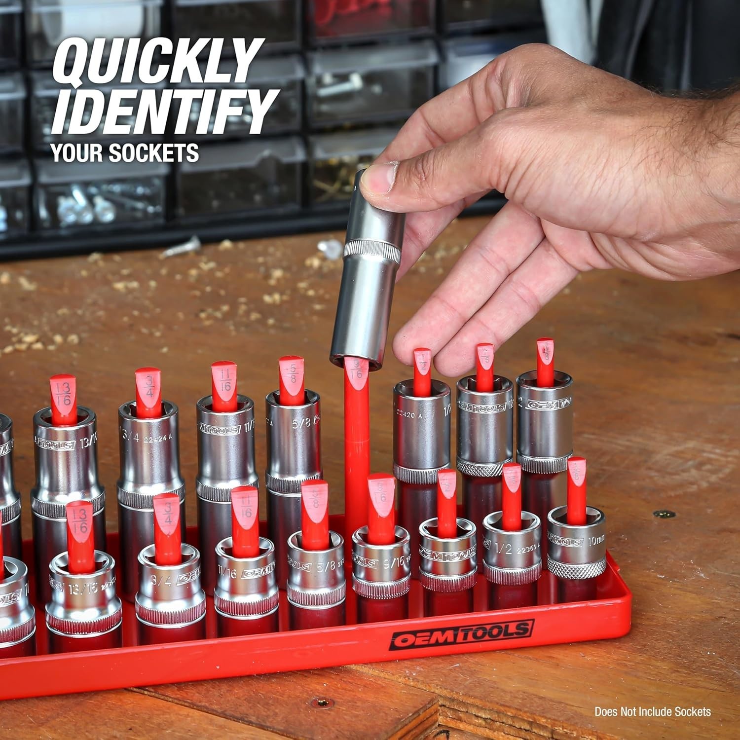 22237 6 Piece SAE and Metric Socket Tray Set, SAE and Metric Socket Storage f…