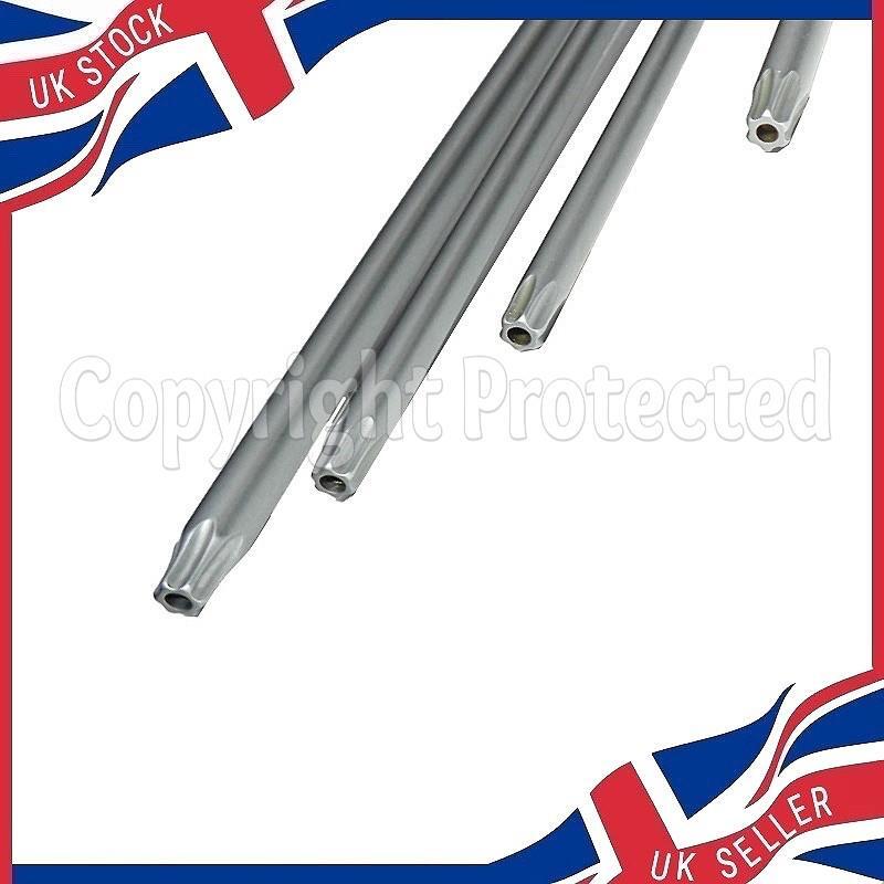 7PC EXTRA LONG REACH 465MM – 500MM TORX STAR TAMPER SCREWDRIVER SET MAGNETIC TIP