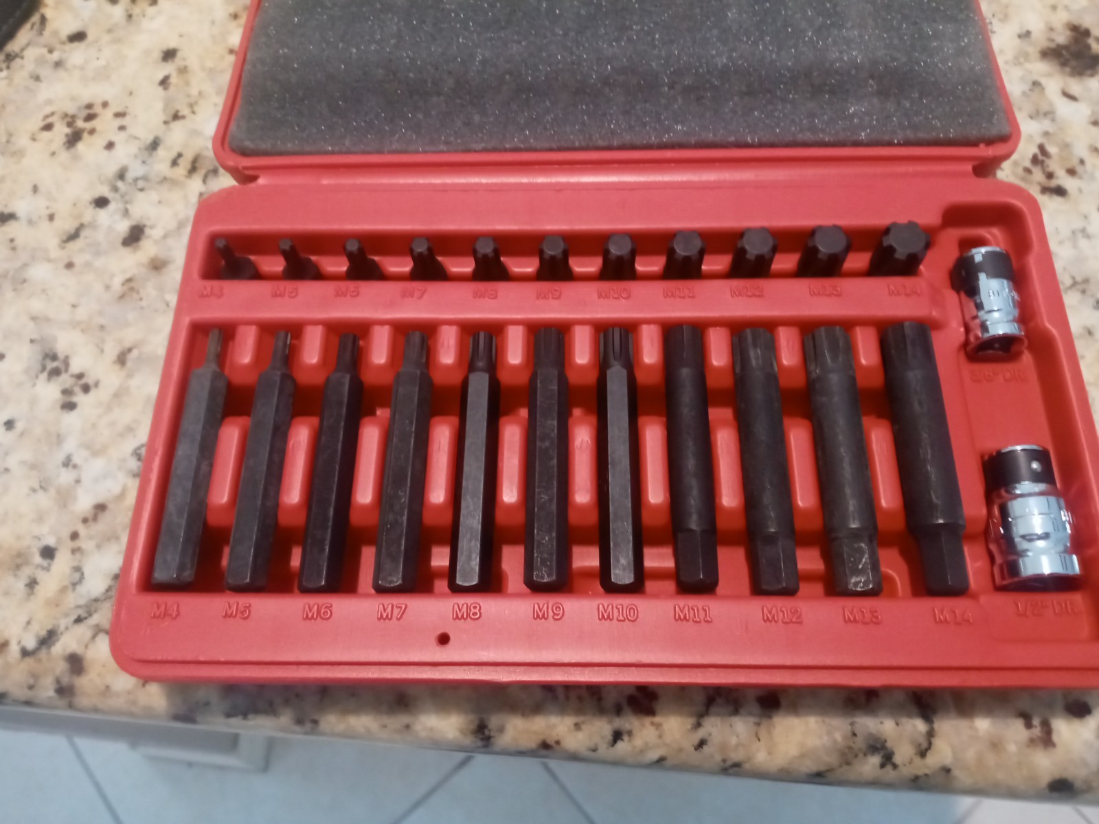 Mac tools Ribe Bits, new in box, deep and short 3/8 and 1/2 bit holder
