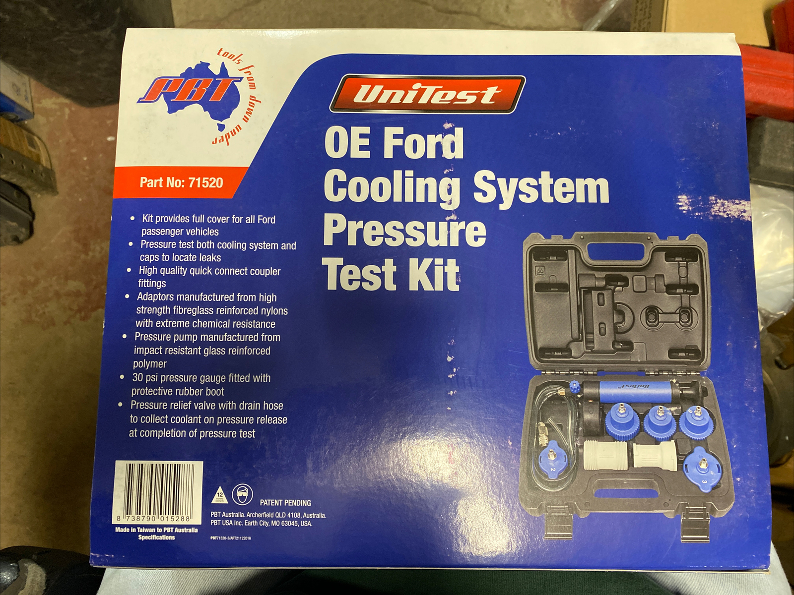 Private Brand, OE Ford Cooling System Pressure Test Kit, Part #PBT71520 – NEW