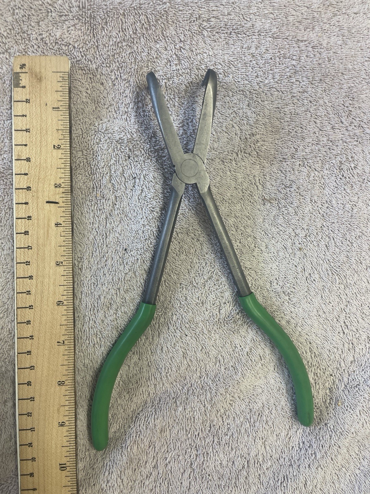 Vintage Pair of Long Handle 90-Degree Bent Needle Nose Plier 10 1/4″ Long