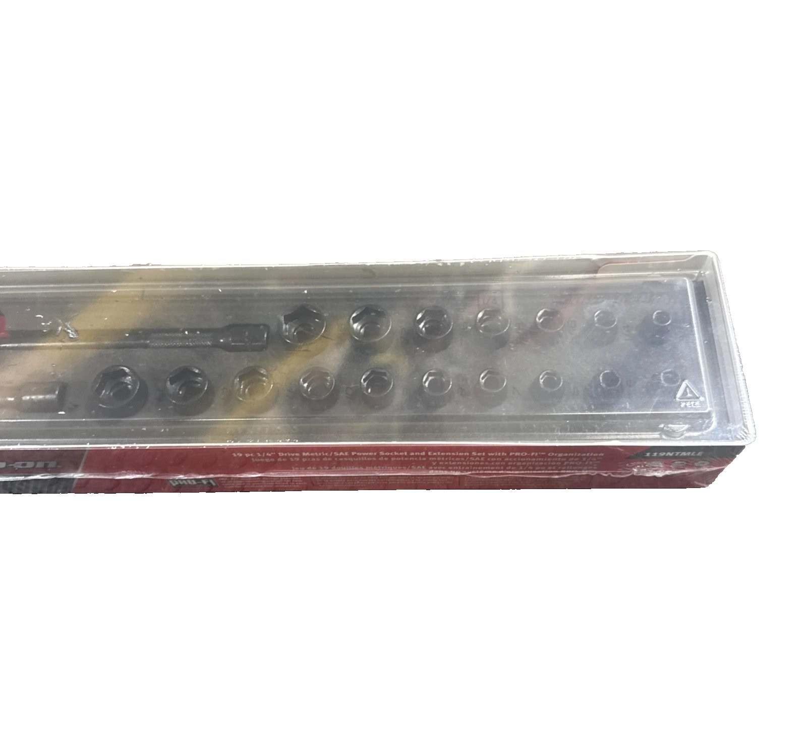 Snap-on 19pc 1/4”dr metric/sae power socket & extension foam set 119ntmle NEW