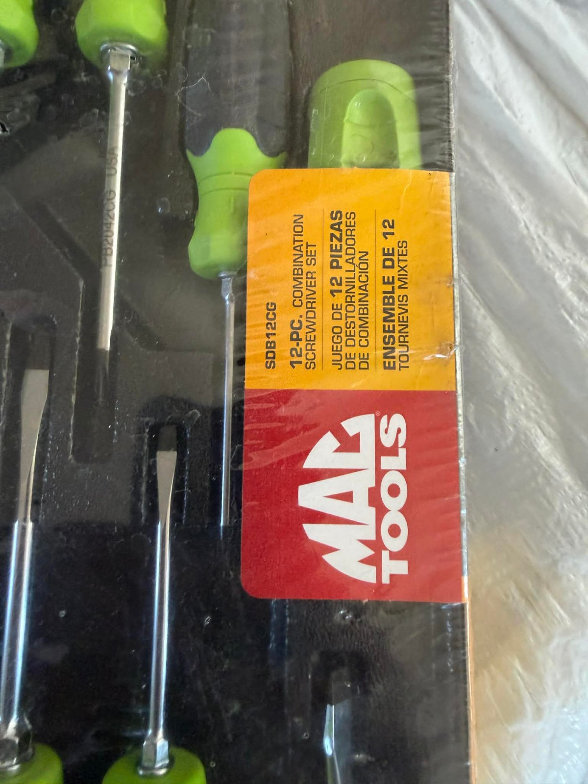 NEW RARE COLOR MAC TOOLS USA 12PC COMBINATION SCREWDRIVER SET NOS SDB12CG