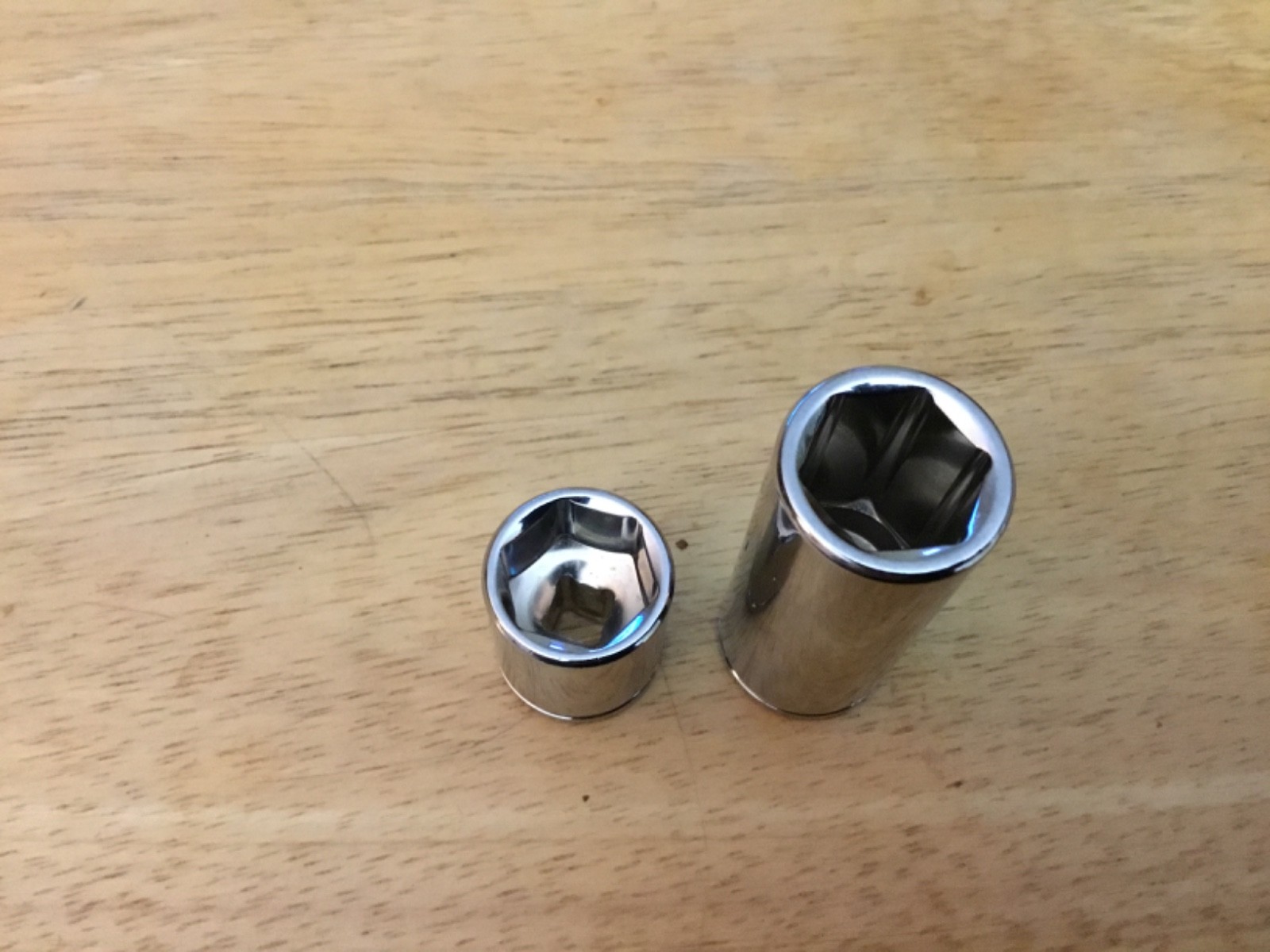 2pcs sockets 15mm 1/4″ drive deep and shallow