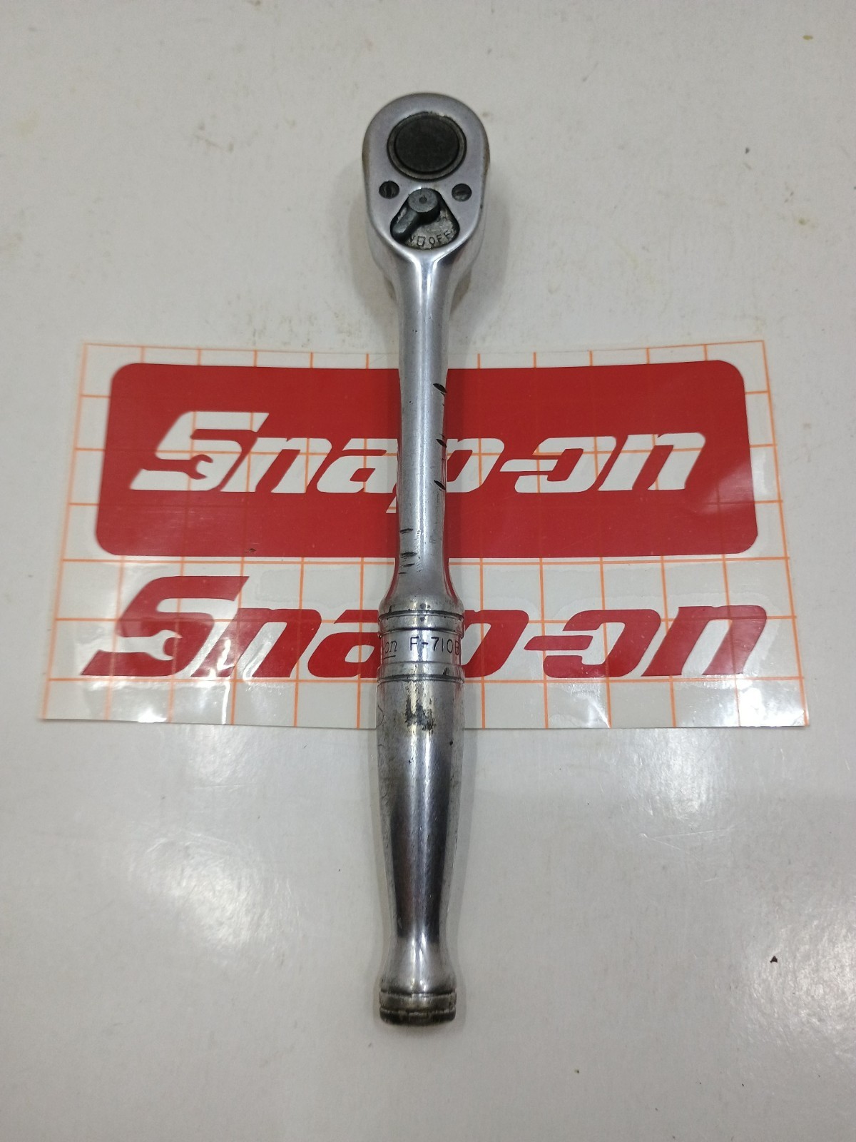 83 -Snap-On F-710B 7.5″ Length Ratchet Wrench 3/8″ Dr Standard Handle USA Used