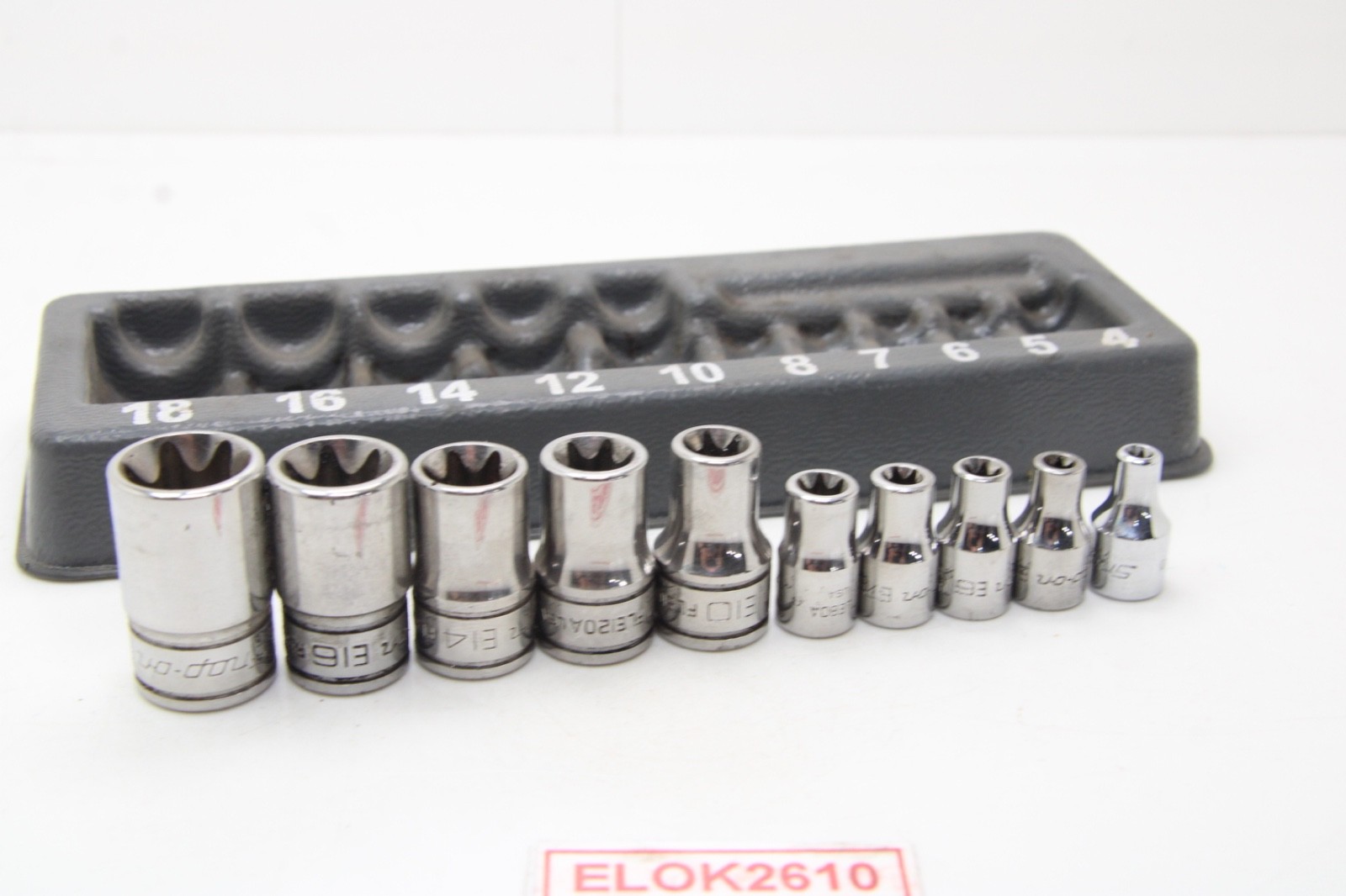 Snap-on FLE/TLE 10 Piece 1/4″ 3/8″ Drive Inverse Torx Socket Set Chrome USA