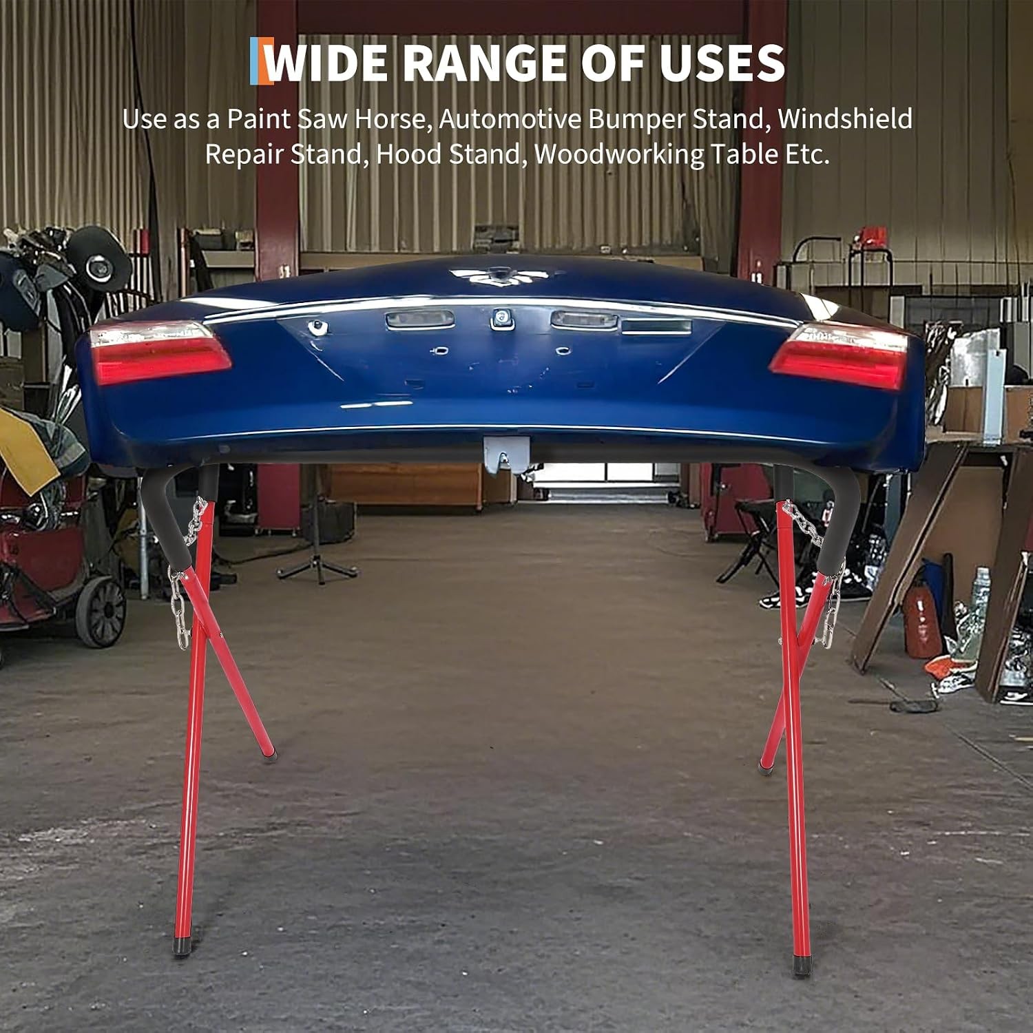 1/2/3/4 Pcs Folding Work Stand Portable Automotive Fender Bumper Stand Red 500LB