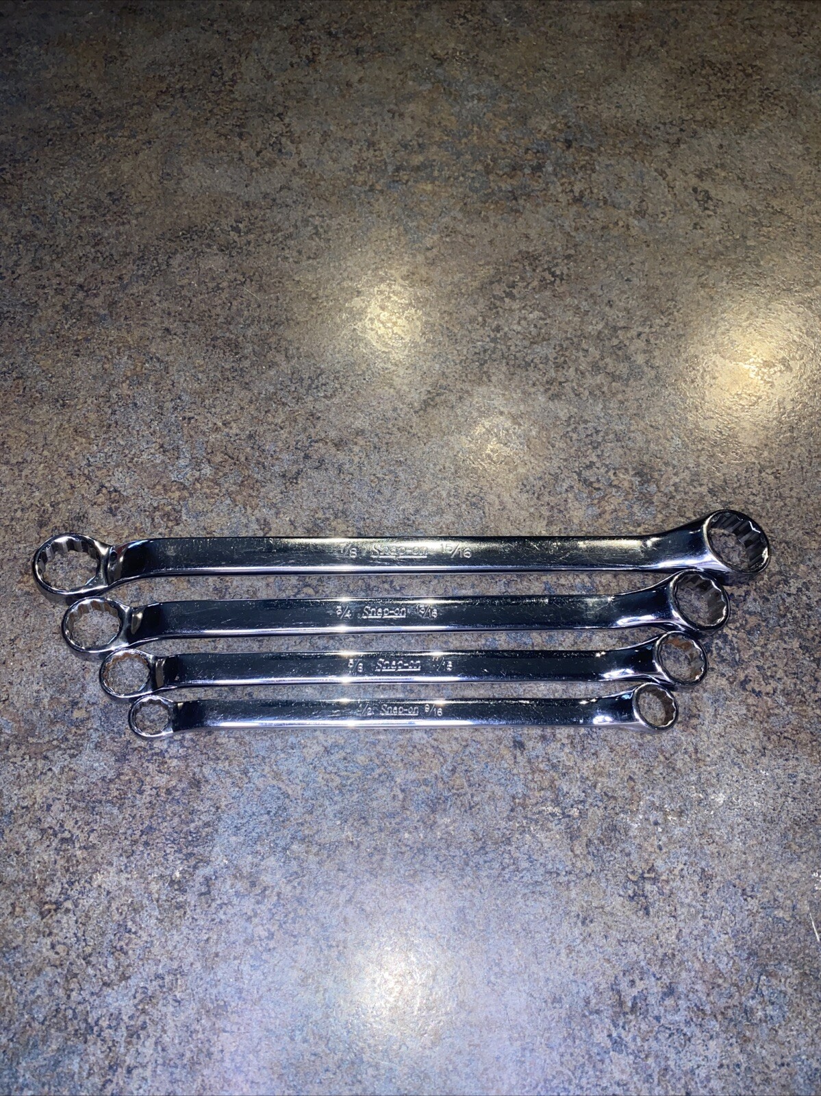 SNAP-ON Box End Wrench Set Of Four 7/8 15/16 3/4 3/16 5/8 11/16 1/2 9/16