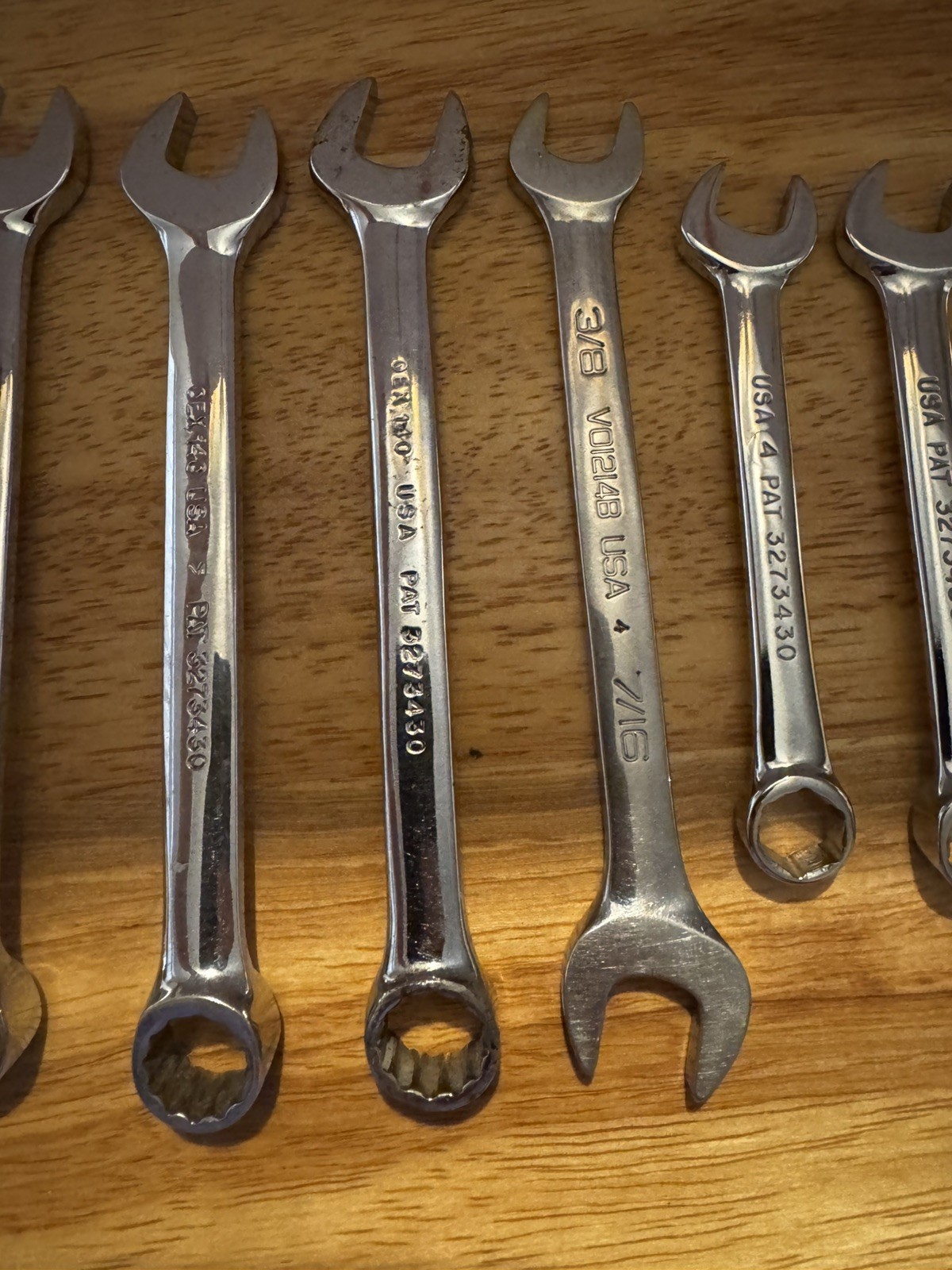 Snap-On Combination Wrench Lot USA Chrome Professional Mechanic Tool