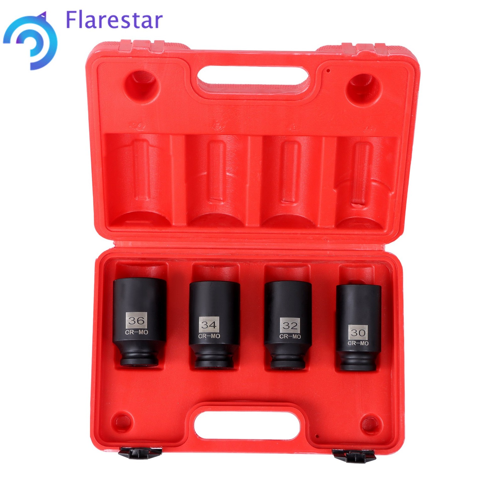 4Pcs Drive Spindle Axle Nut Socket Set 30mm 32mm 34mm 36mm 12 Point