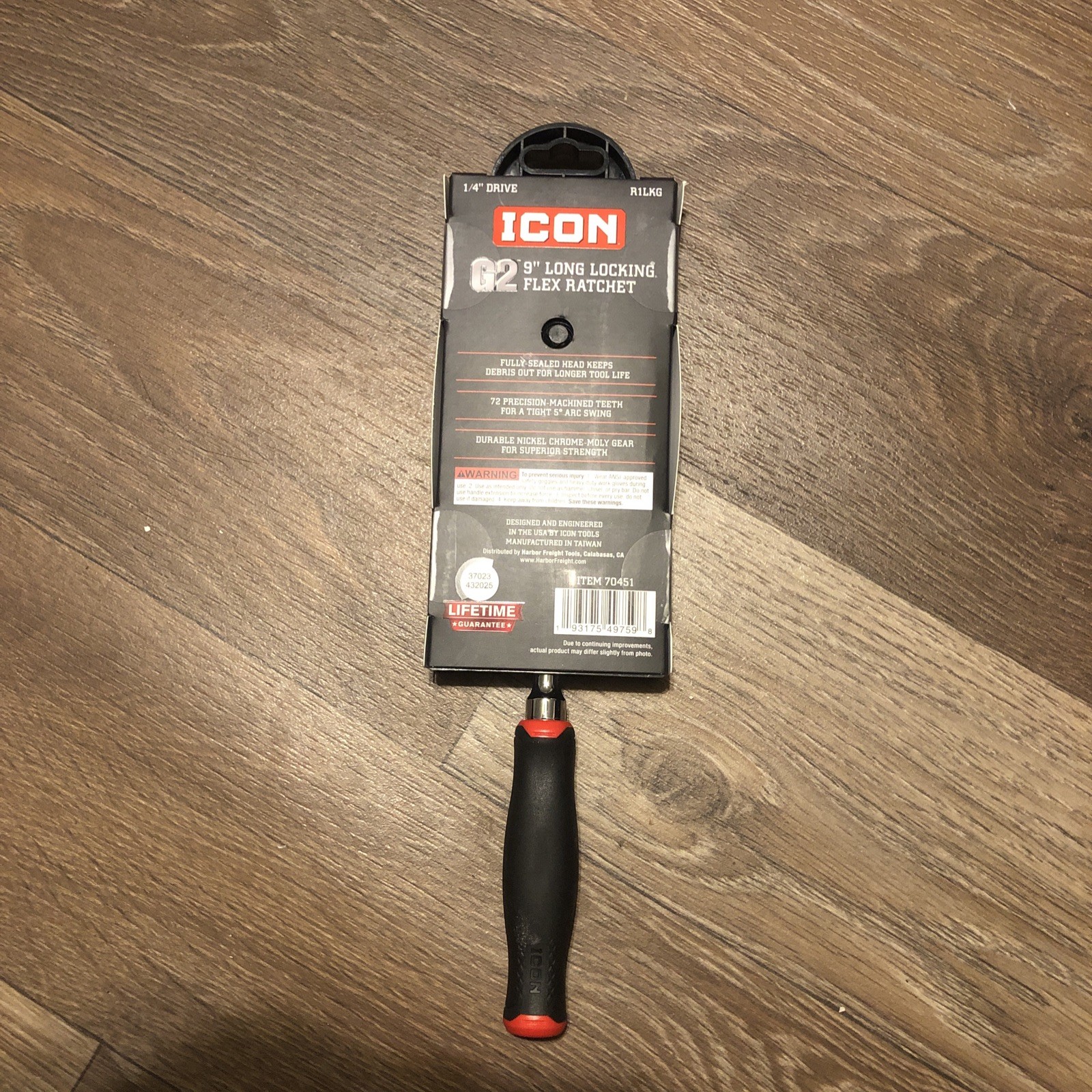 ICON R1LKG G2 9″ LONG LOCKING FLEX RATCHET 1/4 INCH DRIVE